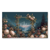 Gothic Moody Rose River Landscape Gold Frame マグネット名刺 (正面)