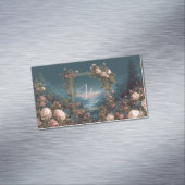 Gothic Moody Rose River Landscape Gold Frame マグネット名刺 (インサイチュ)
