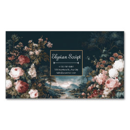 Gothic Moody Rose River Landscape Gold Frame マグネット名刺