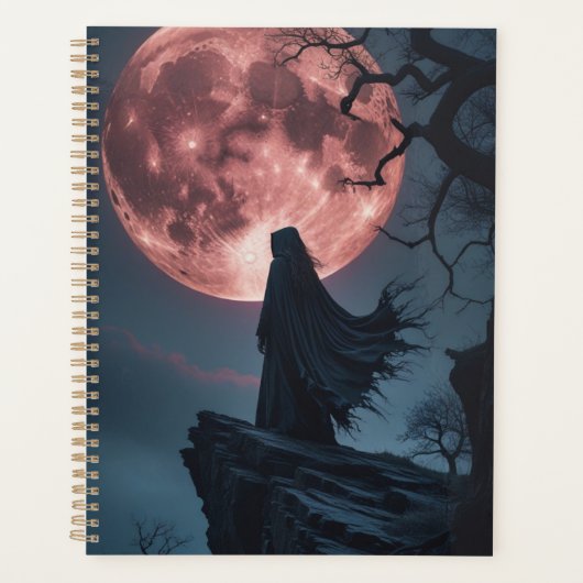 Gothic Moonlight Wraith Spiral Notebook | Dark Fan プランナー手帳 (正面)