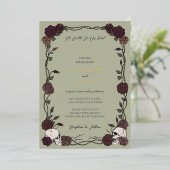 Gothic Moss Green Til Death Wedding Foil 箔招待状 (立ち正面)