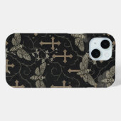 Gothic Moth & Cross Damask Phone Case Case-Mate iPhoneケース (裏面 (横))