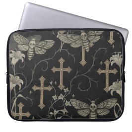 Gothic Moth & Cross Laptop Sleeve ラップトップスリーブ