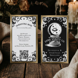 Gothic Mystic Holistic Spiritual Crystal Ball Gold 名刺