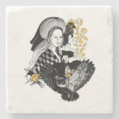 Gothic Night Owl and woman ストーンコースター (正面)