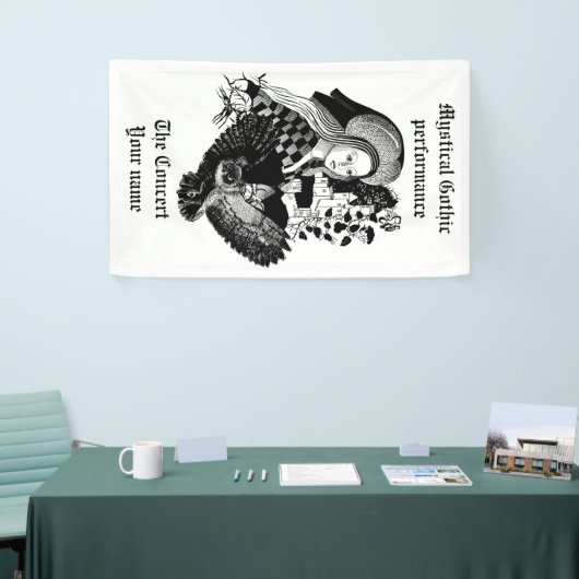 Gothic Night Owl and woman 横断幕 (トレードショー)