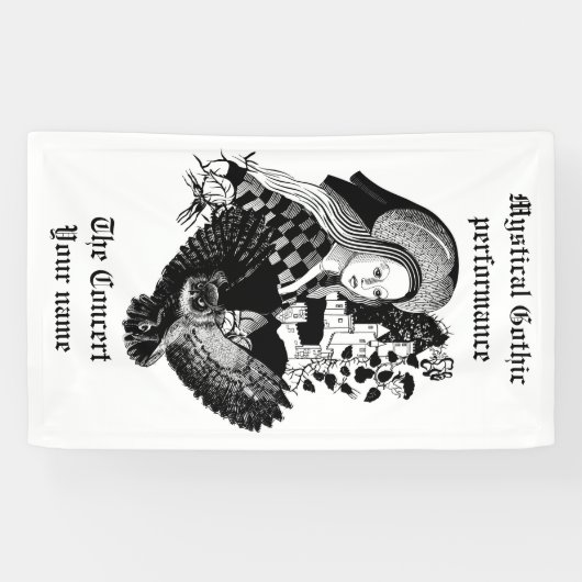 Gothic Night Owl and woman 横断幕 (横)
