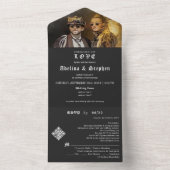 Gothic Nothing ファンシー Just Love RSVP Black結婚's オールインワン招待状 (内側)