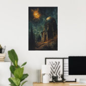 Gothic Observatory Space Printable Dark Fantasy ポスター (ホームオフィス)