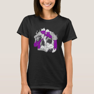 Gothic Occult Ace Cat Asexual Flag LGBQA Asexualit Tシャツ