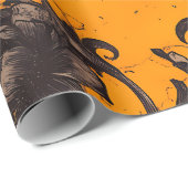 Gothic Orange Blossom Floral Wrapping Paper ラッピングペーパー (ロールコーナー)