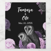 Gothic Owls Wedding ワインラベル (シングルラベル)