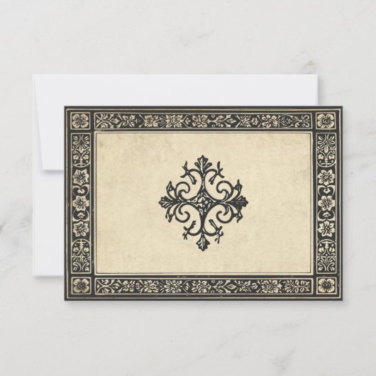 Gothic Parchment Medieval Until Death Wedding 出欠カード (裏面)