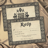 Gothic Parchment Medieval Until Death Wedding QR 出欠カード