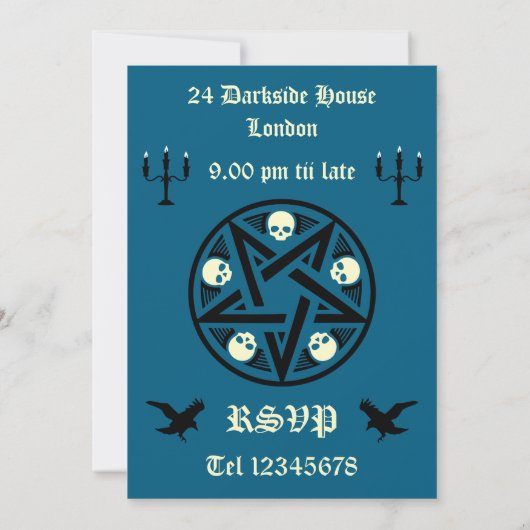 Gothic Party Printable  招待状 (裏面)