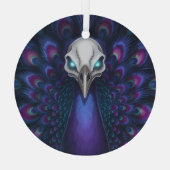 Gothic Peacock Skull ガラスオーナメント (裏面)