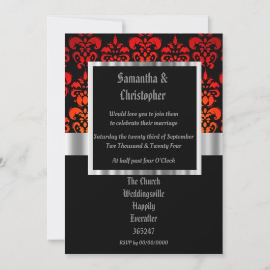 Gothic photo template wedding invitation 招待状 (正面)