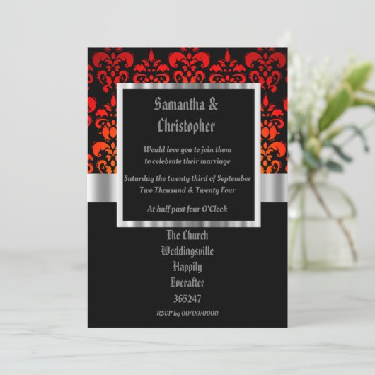 Gothic photo template wedding invitation 招待状 (スタンド正面)