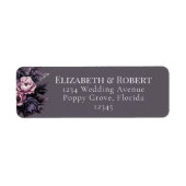 Gothic Plum Floral Wedding Address Labels ラベル (正面)