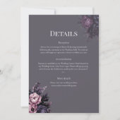Gothic Plum Floral Wedding Details Card 招待状 (正面)