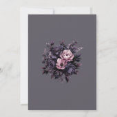 Gothic Plum Floral Wedding Invitation 招待状 (裏面)