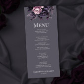 Gothic Plum Floral Wedding Menu メニュー