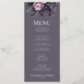 Gothic Plum Floral Wedding Menu メニュー (正面)