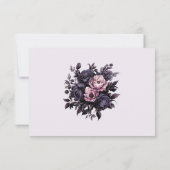Gothic Plum Floral Wedding RSVP Card (裏面)