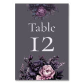 Gothic Plum Floral Wedding Table Number テーブルナンバー (裏面)