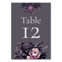 Gothic Plum Floral Wedding Table Number テーブルナンバー