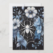 Gothic Powder Blue Floral Spider Web Bridal Shower 招待状 (裏面)