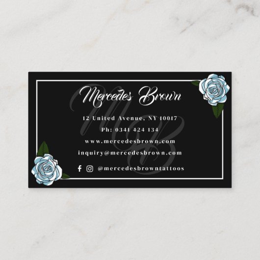 Gothic Punk Boot Rose Black Tattoo Artist 名刺 (裏面)