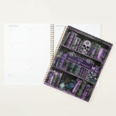 Gothic Purple Bookshelf Skull Personalized プランナー手帳 (ディスプレー)