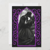 Gothic purple border wedding save the dat 案内状 (裏面)