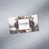 Gothic Purple Peony Lake Landscape Gold Frame マグネット名刺 (インサイチュ)