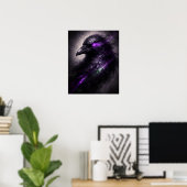 Gothic Purple Raven Wall Art ポスター (ホームオフィス)