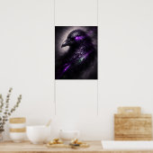 Gothic Purple Raven Wall Art ポスター (キッチン)