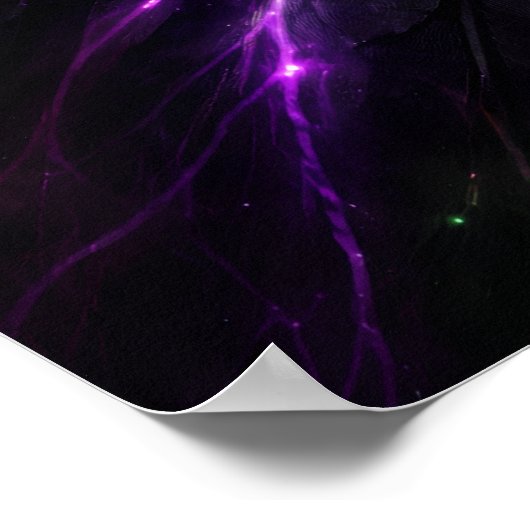 Gothic Purple Raven Wall Art ポスター (角)