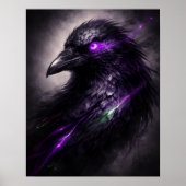 Gothic Purple Raven Wall Art ポスター (正面)