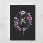 Gothic Purple Spider Floral Web Handfasting 招待状 (裏面)