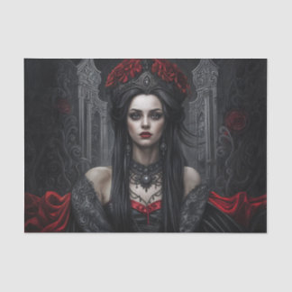 Gothic Queen Portrait Decoupage | Dark Vampire 薄葉紙