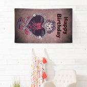 Gothic Rag Doll Lace Trimmed black Heart Red Black 横断幕 (インサイチュ)