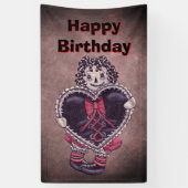 Gothic Rag Doll Lace Trimmed black Heart Red Black 横断幕 (縦)