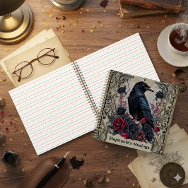 Gothic Raven and Roses Journal Notebook ノートブック