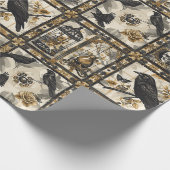 Gothic Raven and Skull Victorian Romance Print ラッピングペーパー (角)