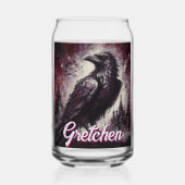 Gothic Raven Crow Bird Painting Personalized ガラス缶 (正面)