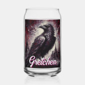 Gothic Raven Crow Bird Painting Personalized ガラス缶 (裏面)