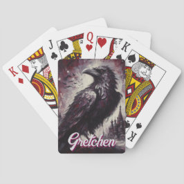 Gothic Raven Crow Bird Painting Personalized トランプ