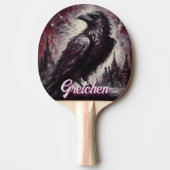 Gothic Raven Crow Bird Painting Personalized 卓球ラケット (正面)