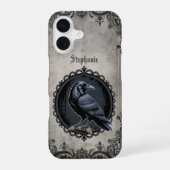 Gothic Raven Crow Dark Academia Style iPhone 16ケース (裏面)